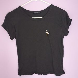 Brandy Melville gray t-shirt w/ flamingo